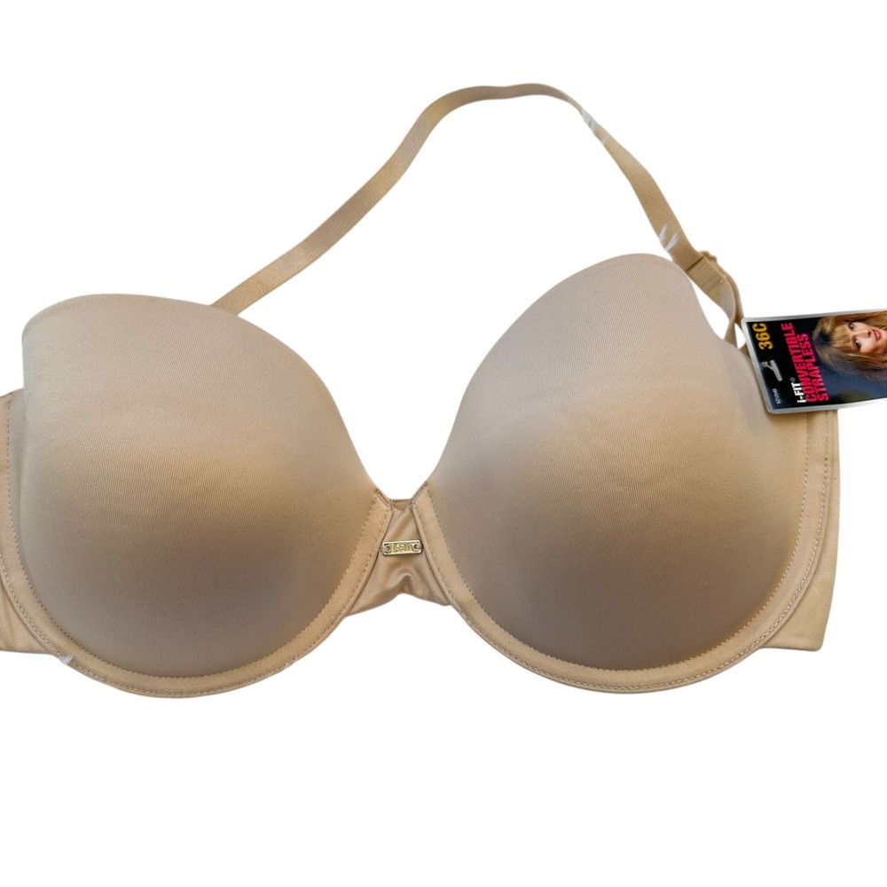 Maidenform Self Expressions Strapless Convertible‎ Bra I-Fit Beige Size 36C NWT